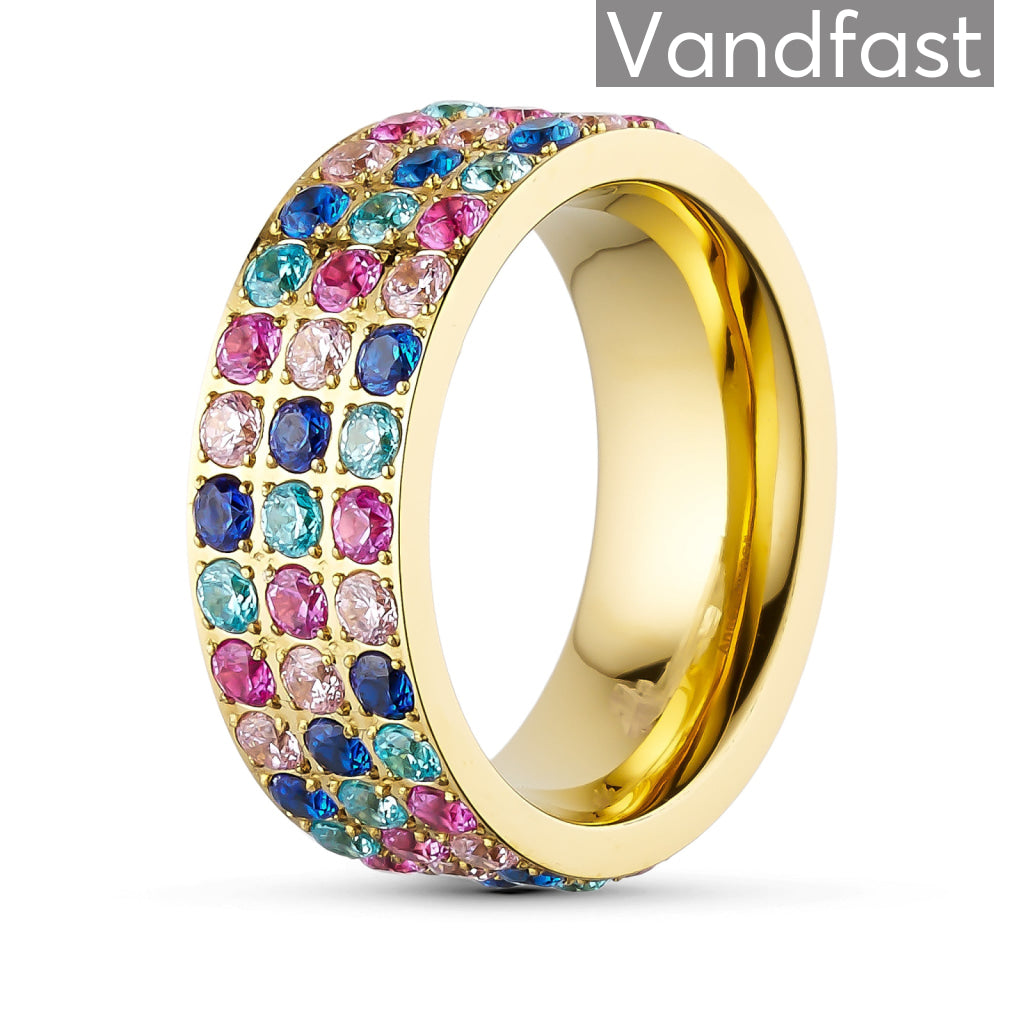 Annebrauner Alliance Ring i 18k Guldbelagt - Roseblå Pink Mix