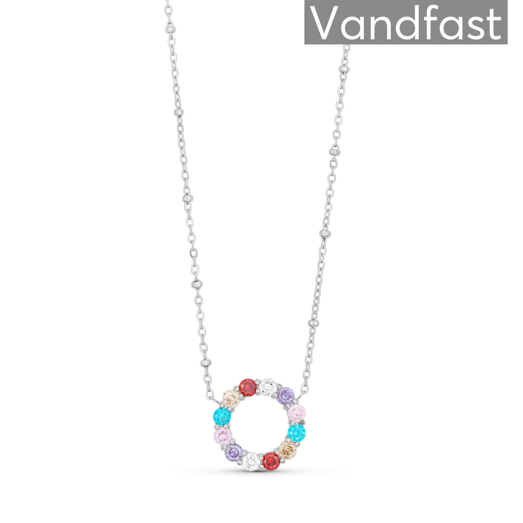 Annebrauner Big Multicolor Circle Halskæde i gaveæske
