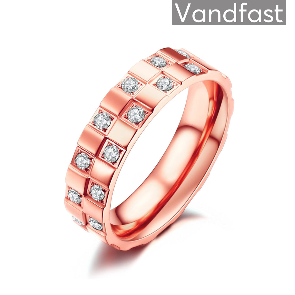 Annebrauner Chess Rosewhite Ring - Klassisk og Vandfast Smykke