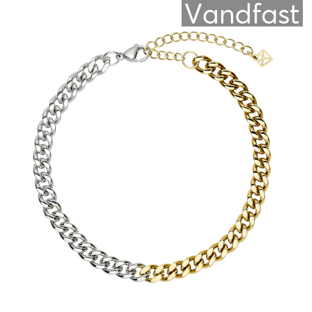 Annebrauner Chunky Panzer Mix Ankelkæde - Eksklusiv Smykkeæske