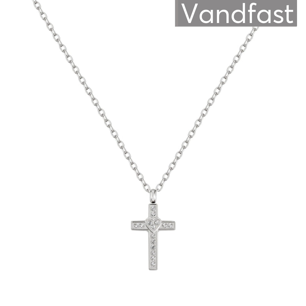 Annebrauner Cross Deluxe Halskæde med CZ Zirkonia