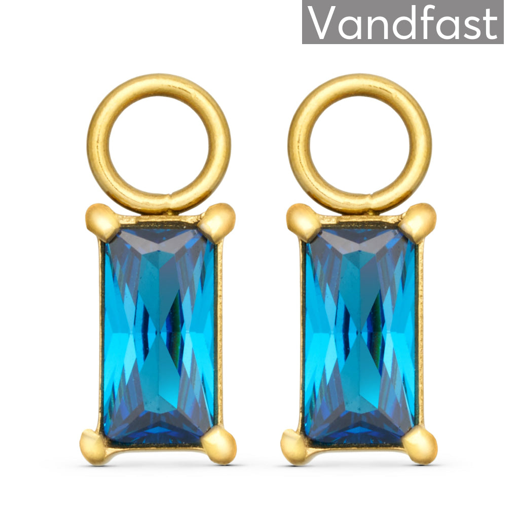 Annebrauner Empress Drops Safirblå 18k Guldbelagt Smykker