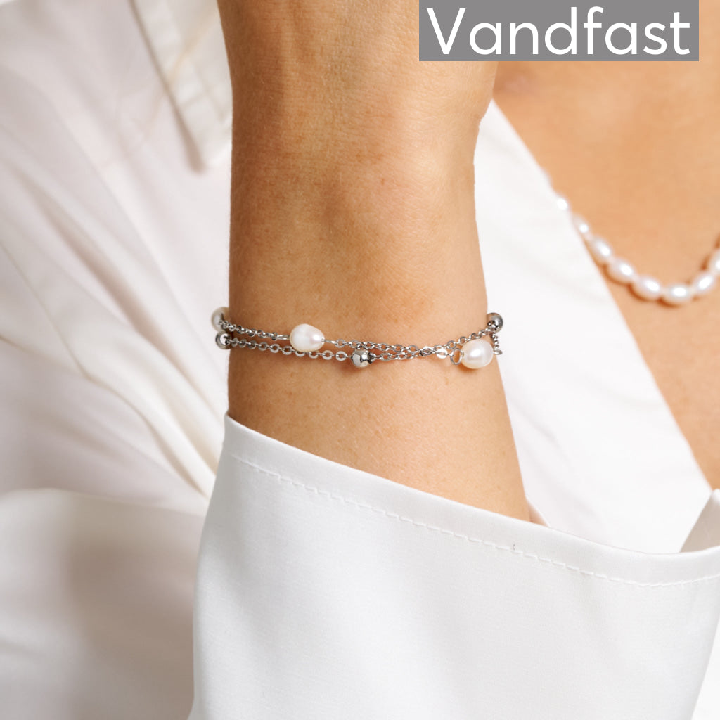 Annebrauner Florence Ball Armbånd med Ferskvandsperler