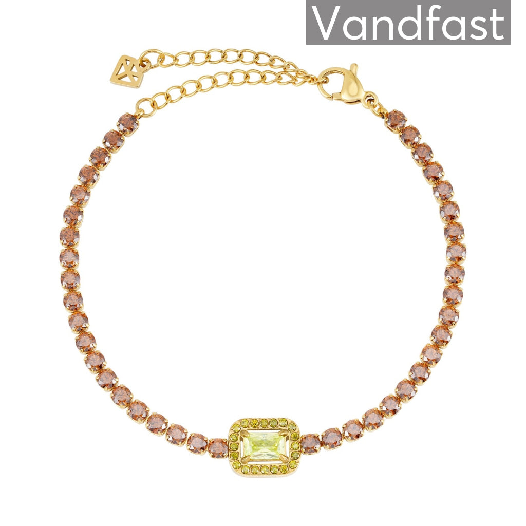 Annebrauner Glamour Mix Armbånd 18k Guldbelagt - Eksklusivt Smykke