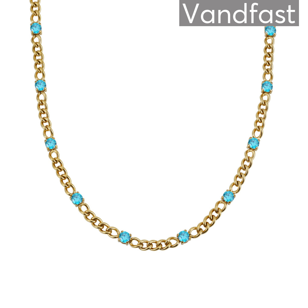 Annebrauner Panzer Aquamarine Halskæde i 18k Guld