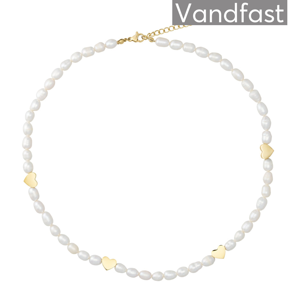 Annebrauner Pearl Love Halskæde - 18k Guldbelagt Smykke