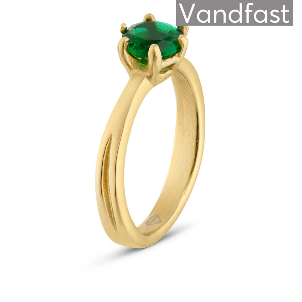 Annebrauner Princess Ring i Jadegrøn - 18k Guldbelagt