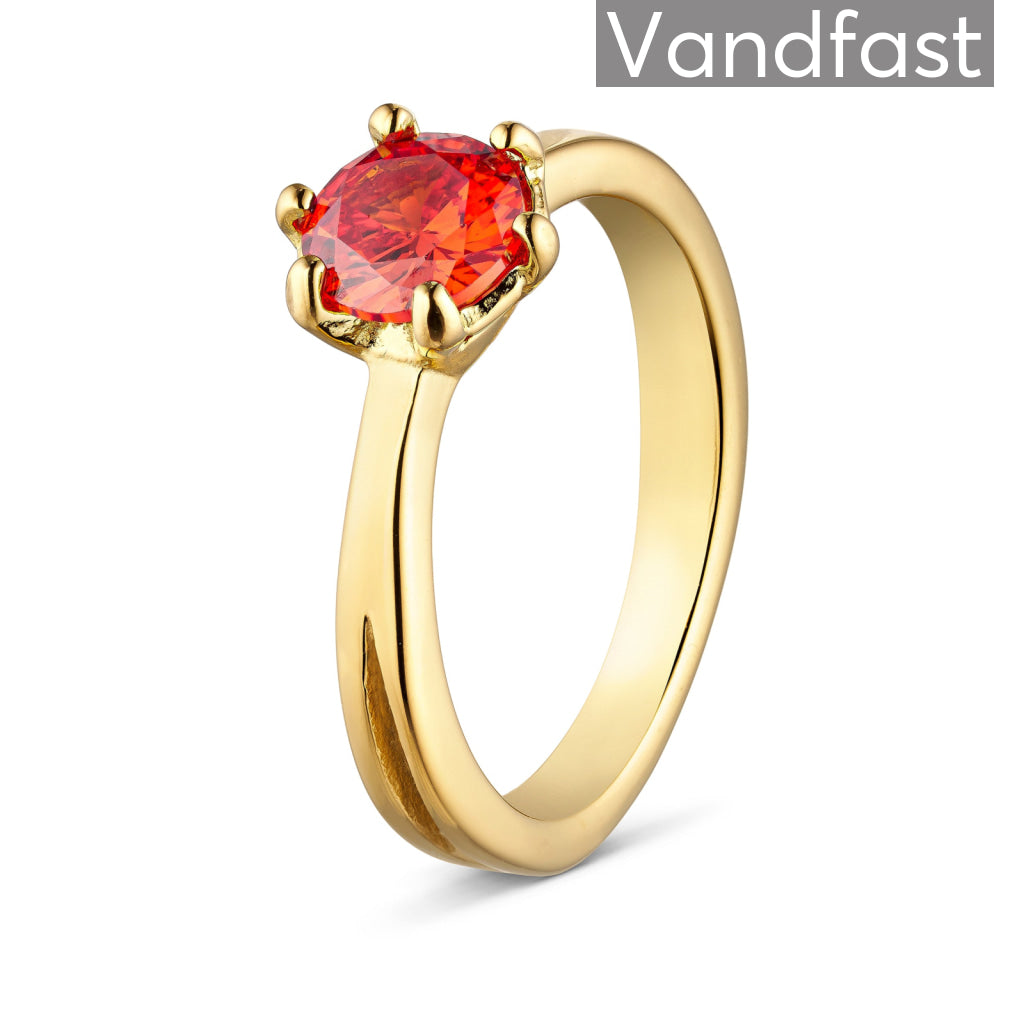 Annebrauner Prinsesse Ring i Orange - 18k Guldbelagt