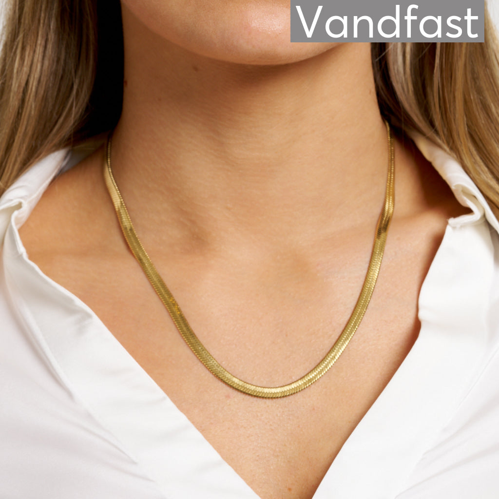 Annebrauner 5 Mm Snake Halskæde i 18k Guldbelægning