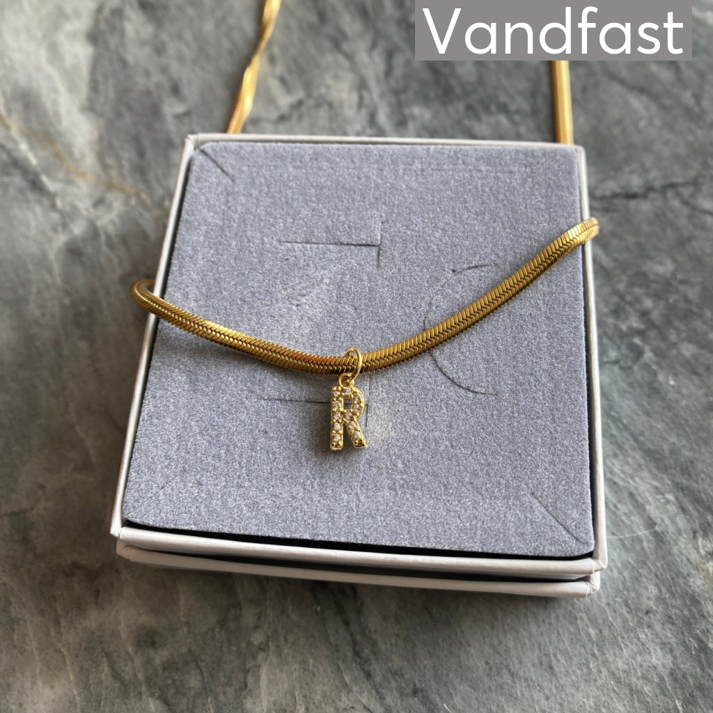 Annebrauner Slange Bogstav Halskæde - 18k Guldbelagt