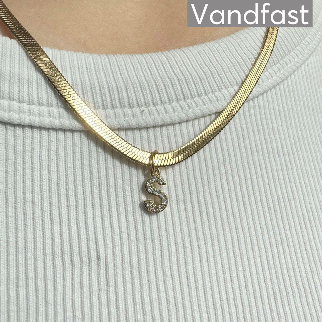 Annebrauner Slangebogstav Halskæde - 18K Guldbelagt