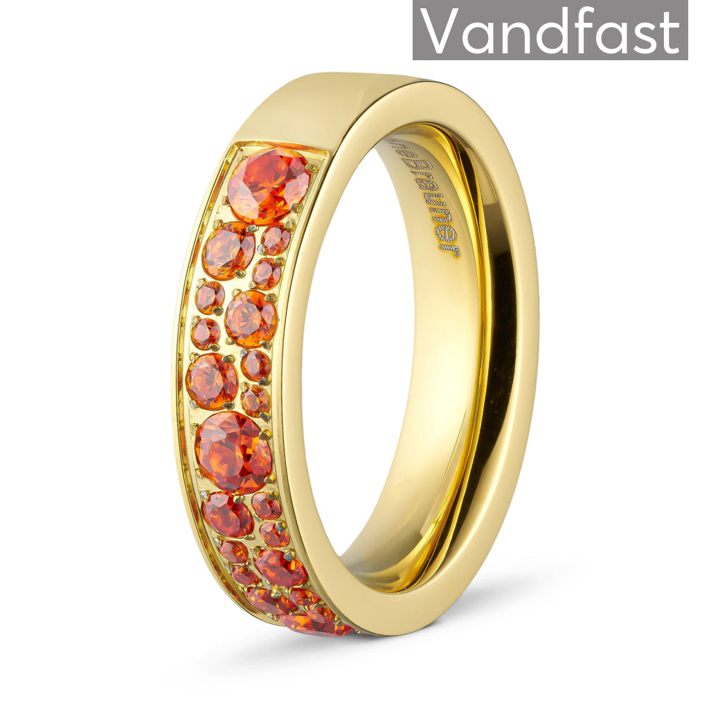 Annebrauner Funklende Orange Ring i 18k Guld - Black Friday!