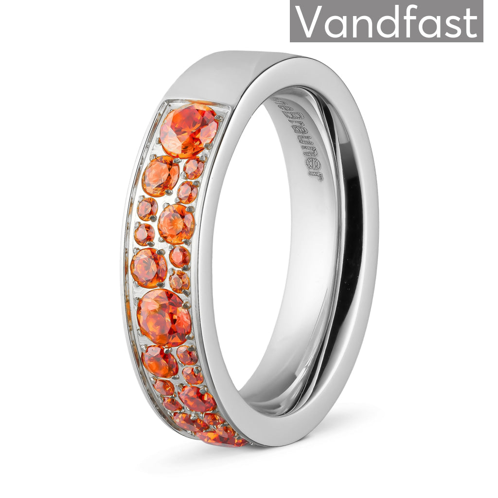 Annebrauner Funklende Orange Ring - Eksklusiv Smykkeæske