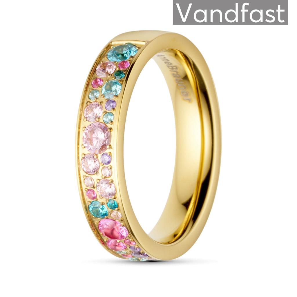 Annebrauner Funklende Pinkviolet Ring i 18k Guld - Udsalg!