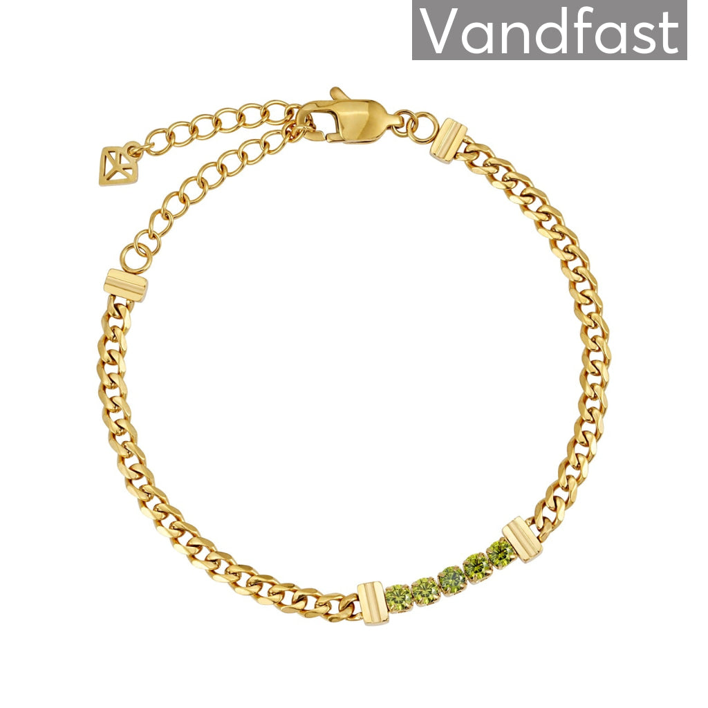 Annebrauner 18k Forgyldt Tennis Armbånd med Peridot