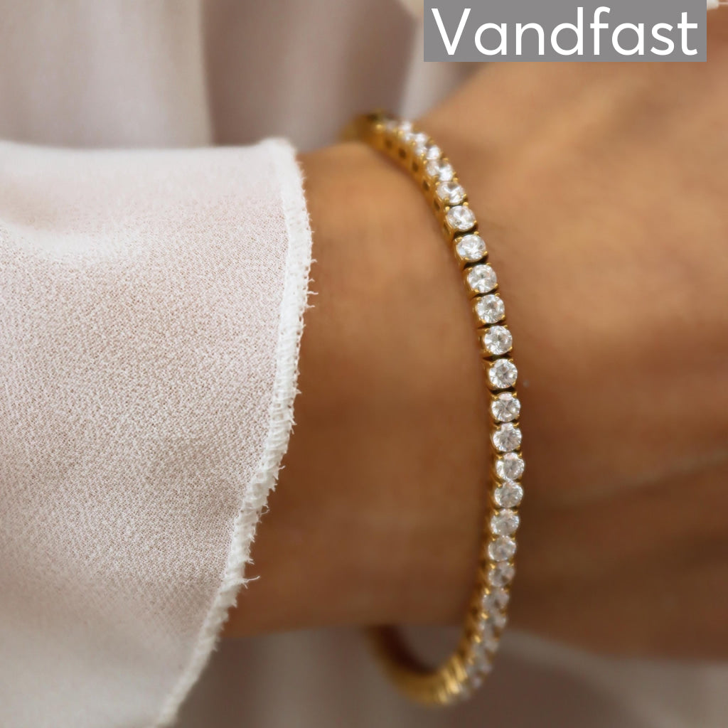 Annebrauner Tennis Petite Armbånd 18k Guldbelagt - Eksklusiv