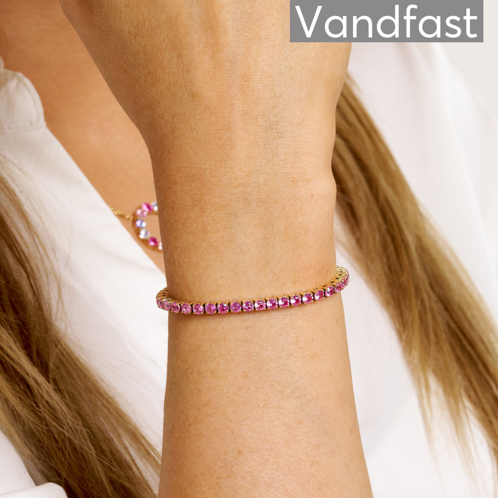 Annebrauner Tennis Petite Rose Armbånd - 18k Guldbelagt