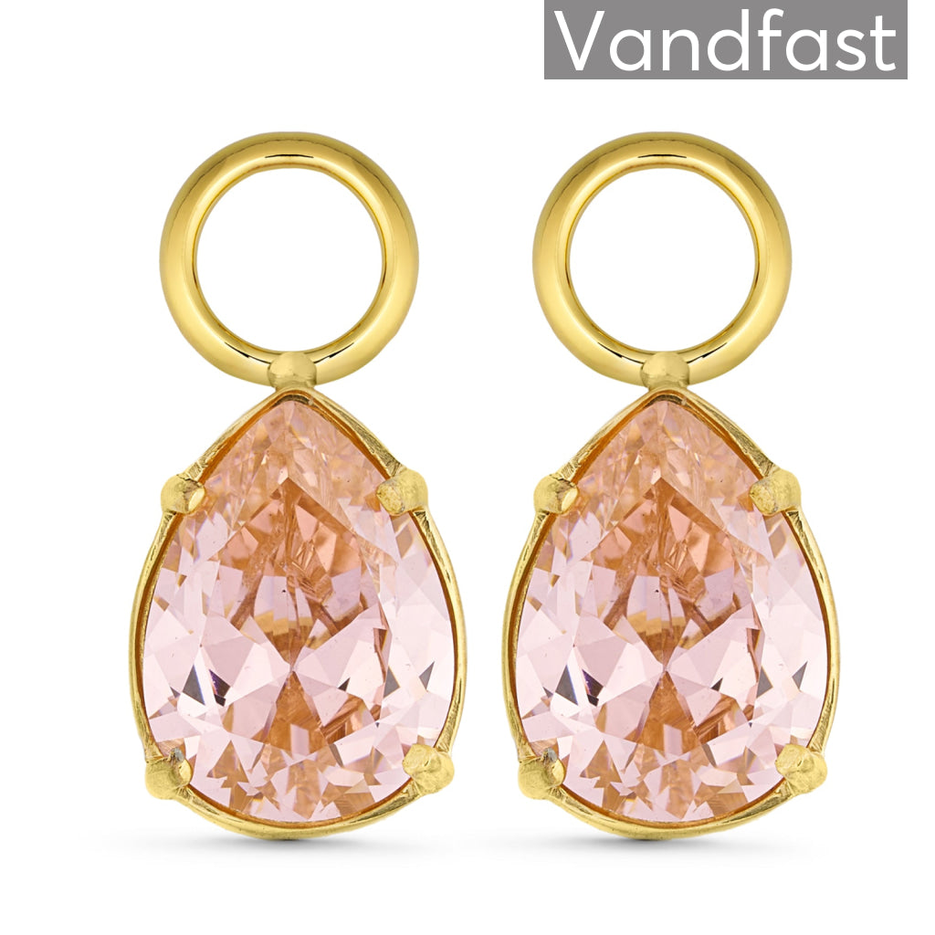 Annebrauner Morganite Vanddråber - 18k Forgyldte Vedhæng