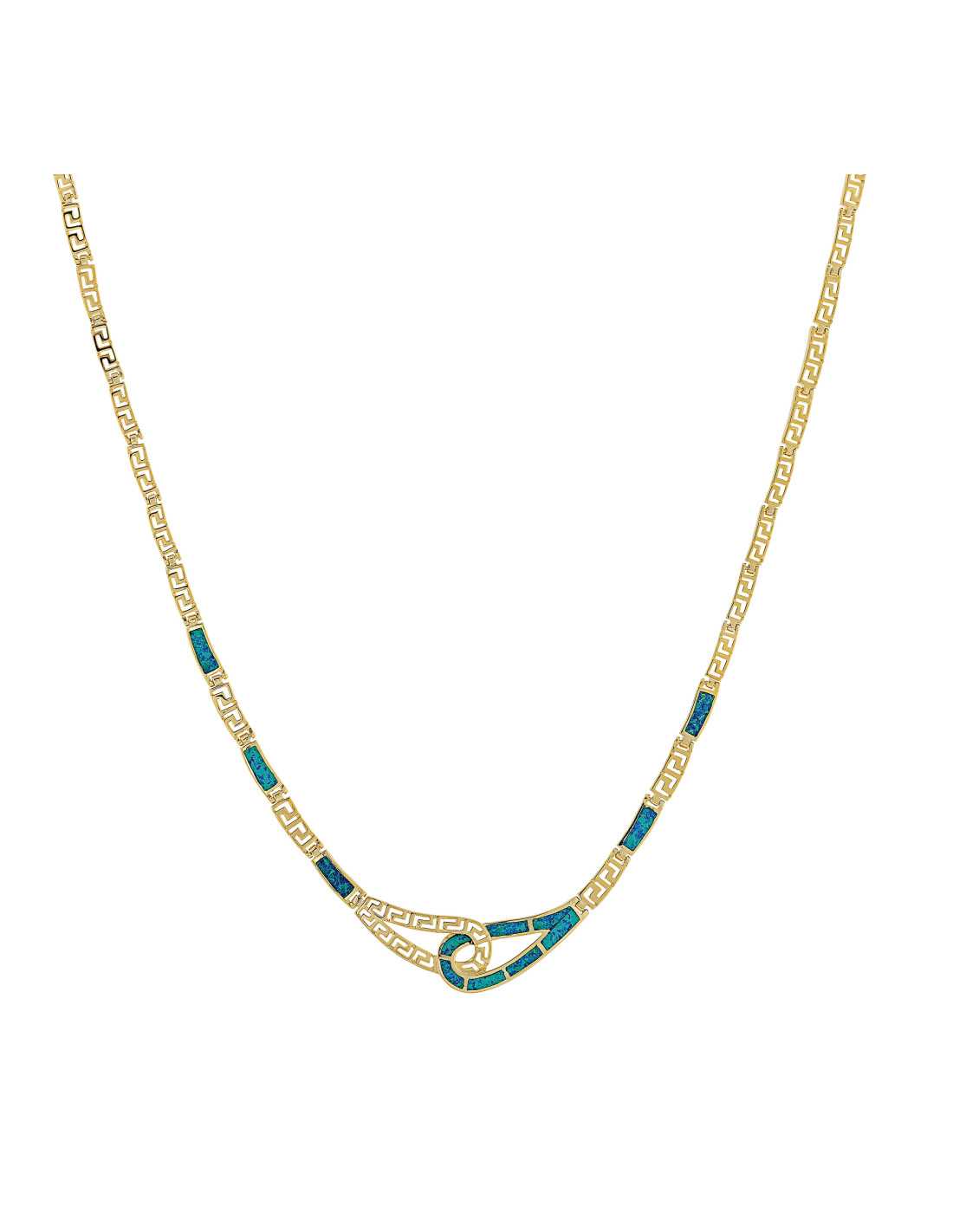 Artemis - Blå Opal Halskæde i 925 Sterling Sølv
