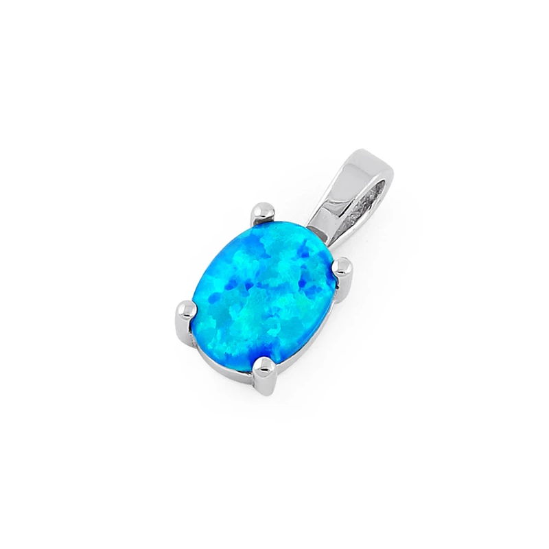 Ikaria - Blå Opal Vedhæng i 925 Sterling Sølv