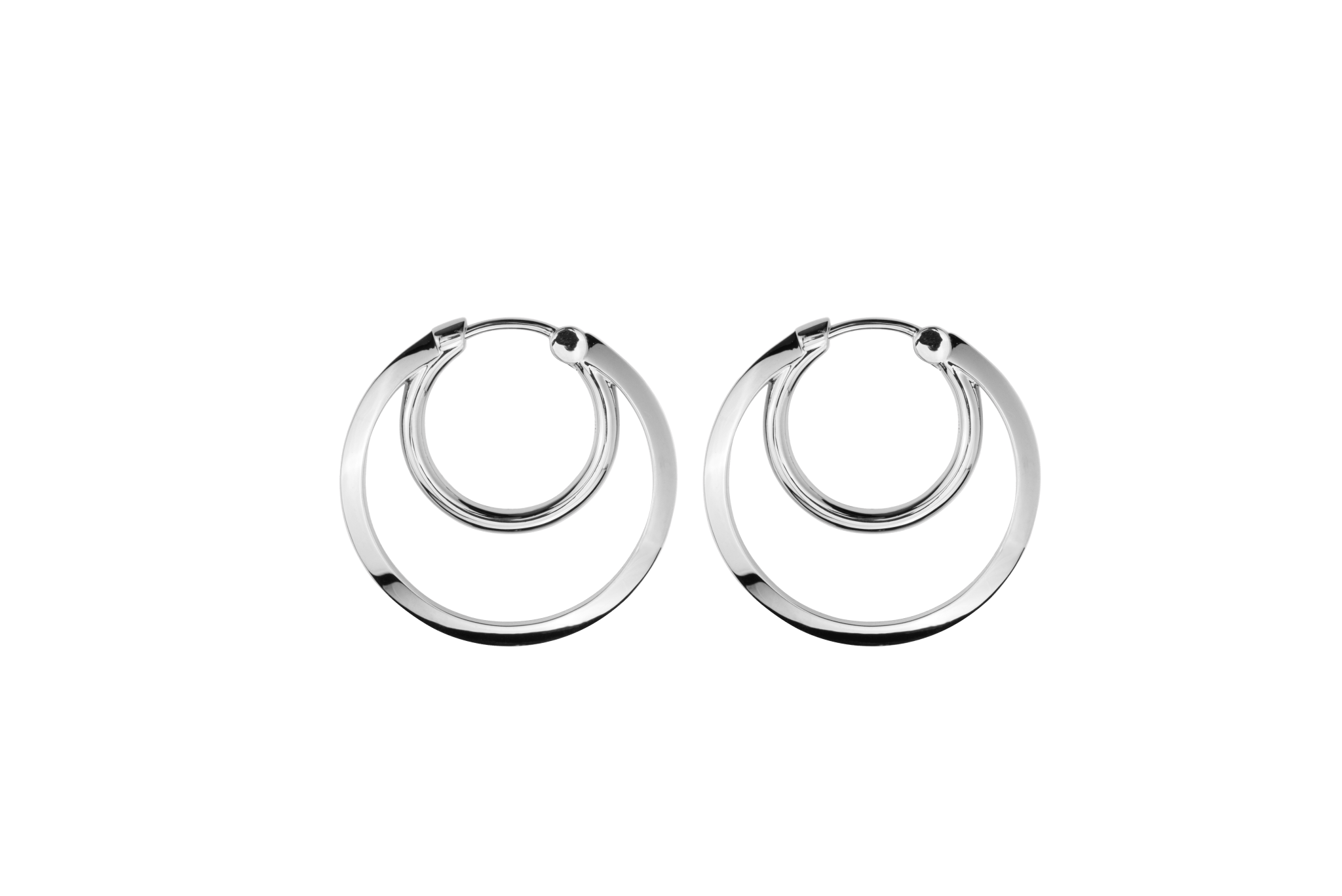 Ix Double Hoops Silver