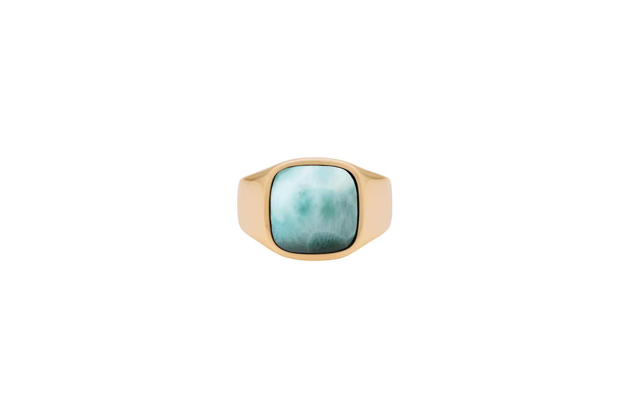 Ix Cushion Signet Ring Larimar