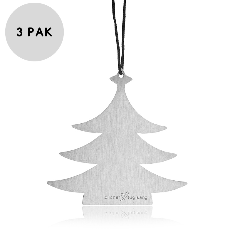 3-pak Sølvfarvede Juletræer i Stål - Jule Tilbud