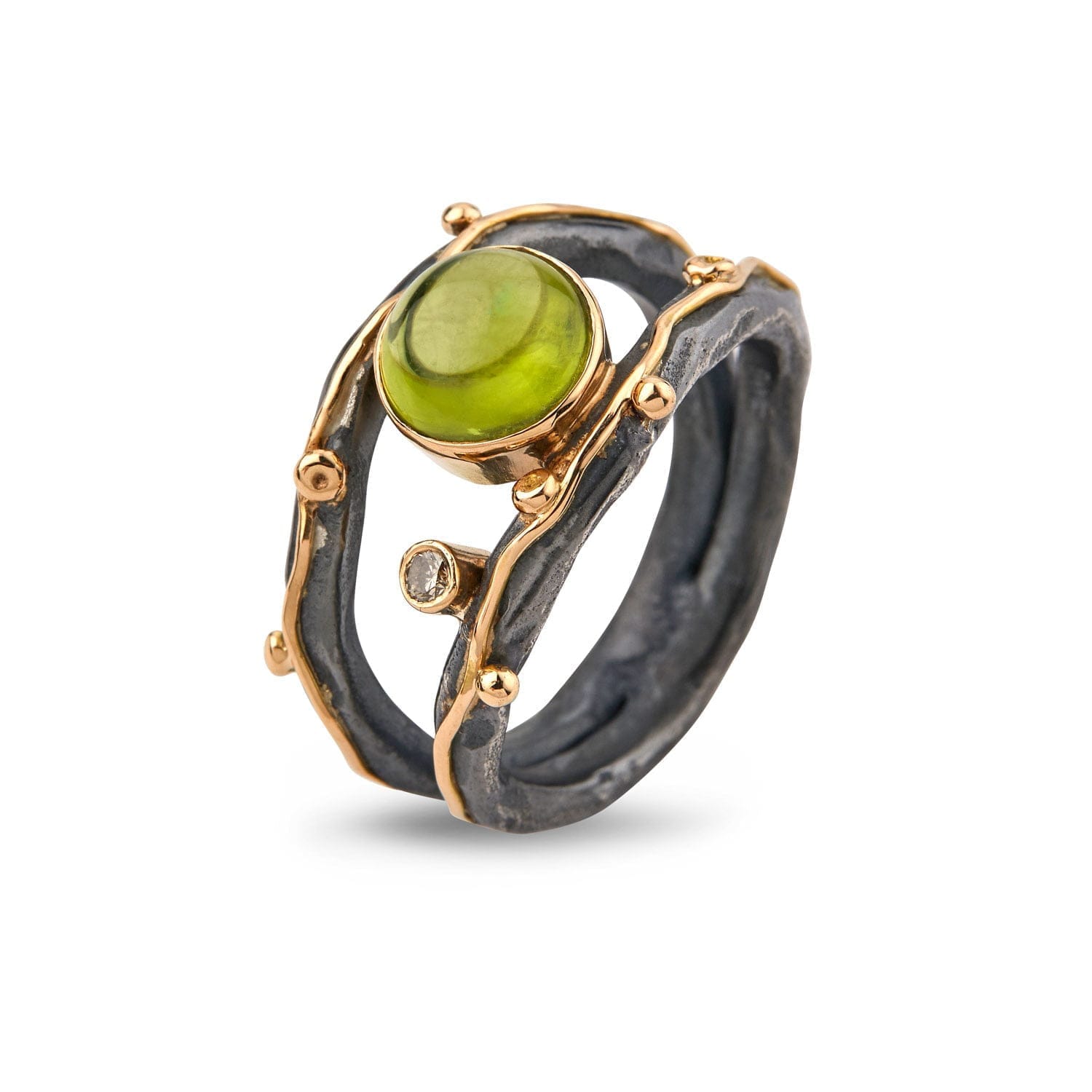 Zeus Dubeca Peridot Ring - Unik Sølvring med Farve