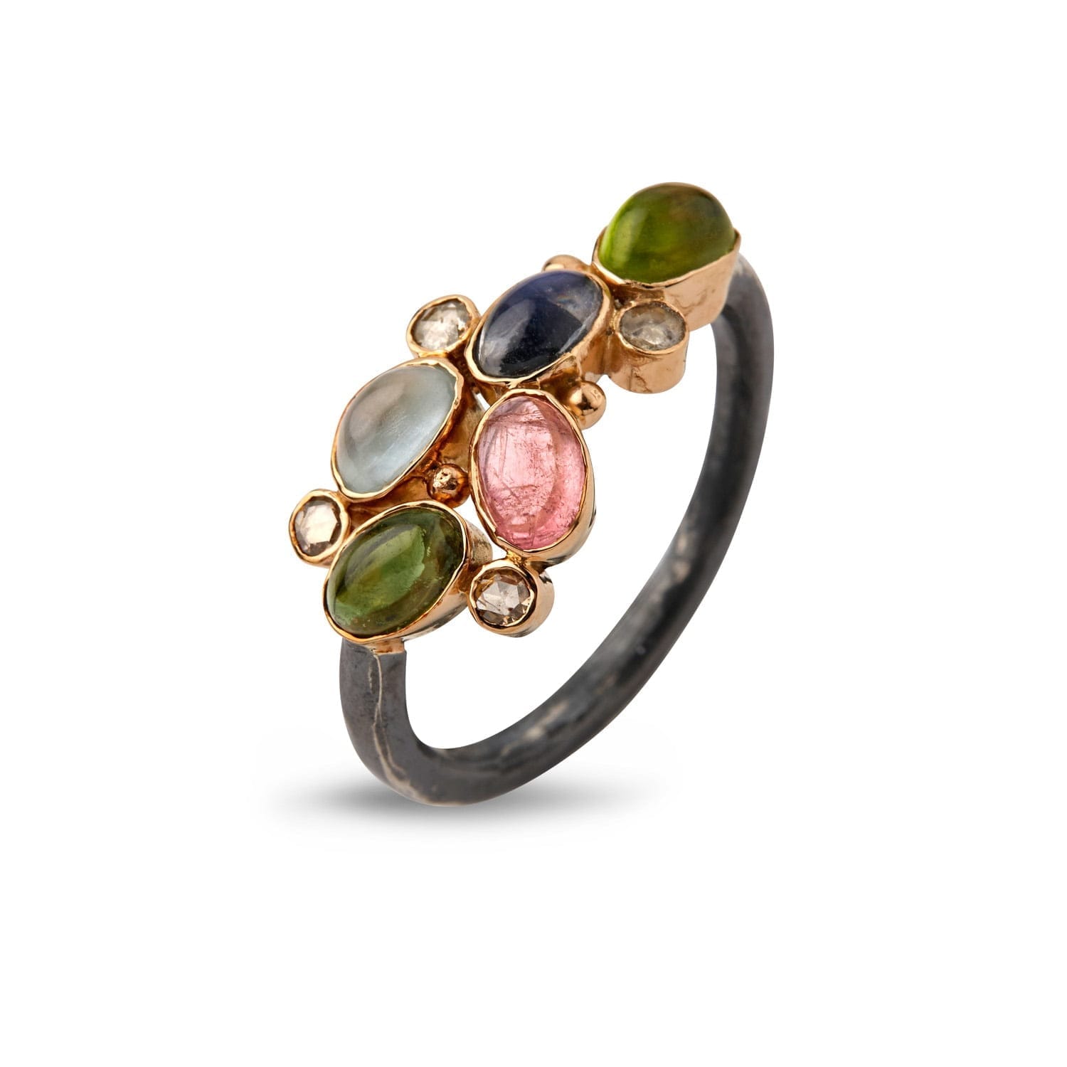 Ring Elisabeth Cabochon - Eksklusiv Diamantring med Ædelsten