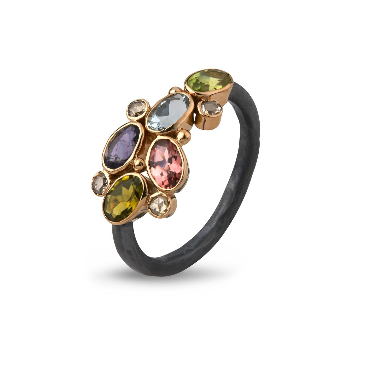 Ring Elisabeth Faceted med Ædelsten - Unik Diamantring