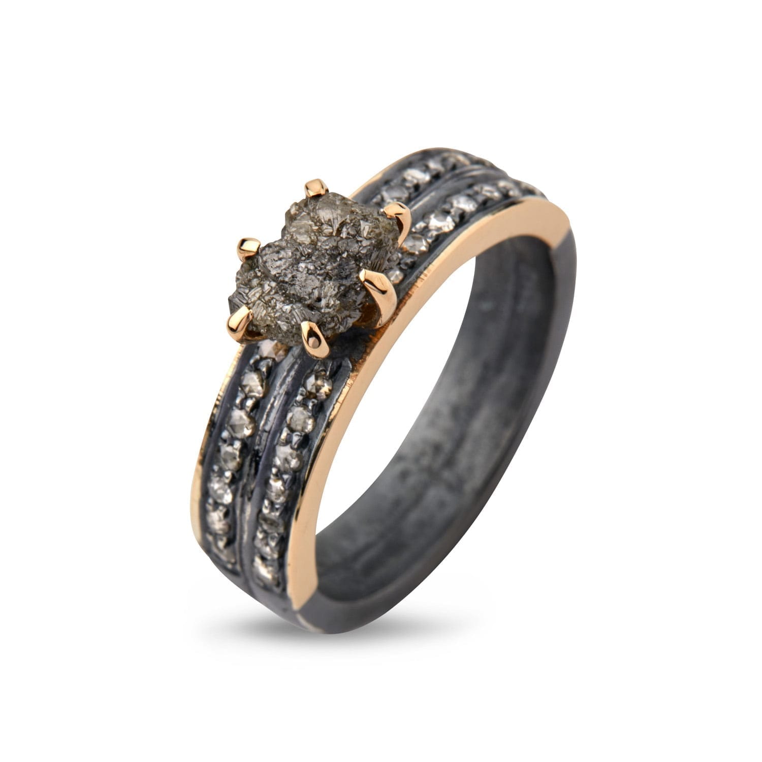 Ring Jackie Duo Pavé Raw - 1,2 Carat Diamantdesign