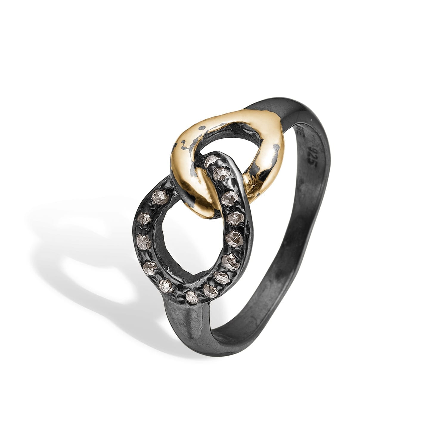 Ring Onassis Duo - Diamantring med guld og rosenklippede diamanter