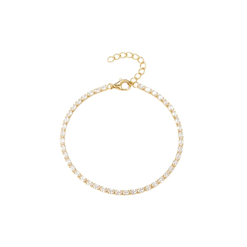 Tennis Vintage Oval - Guld Smykkeboks med Zirkonia