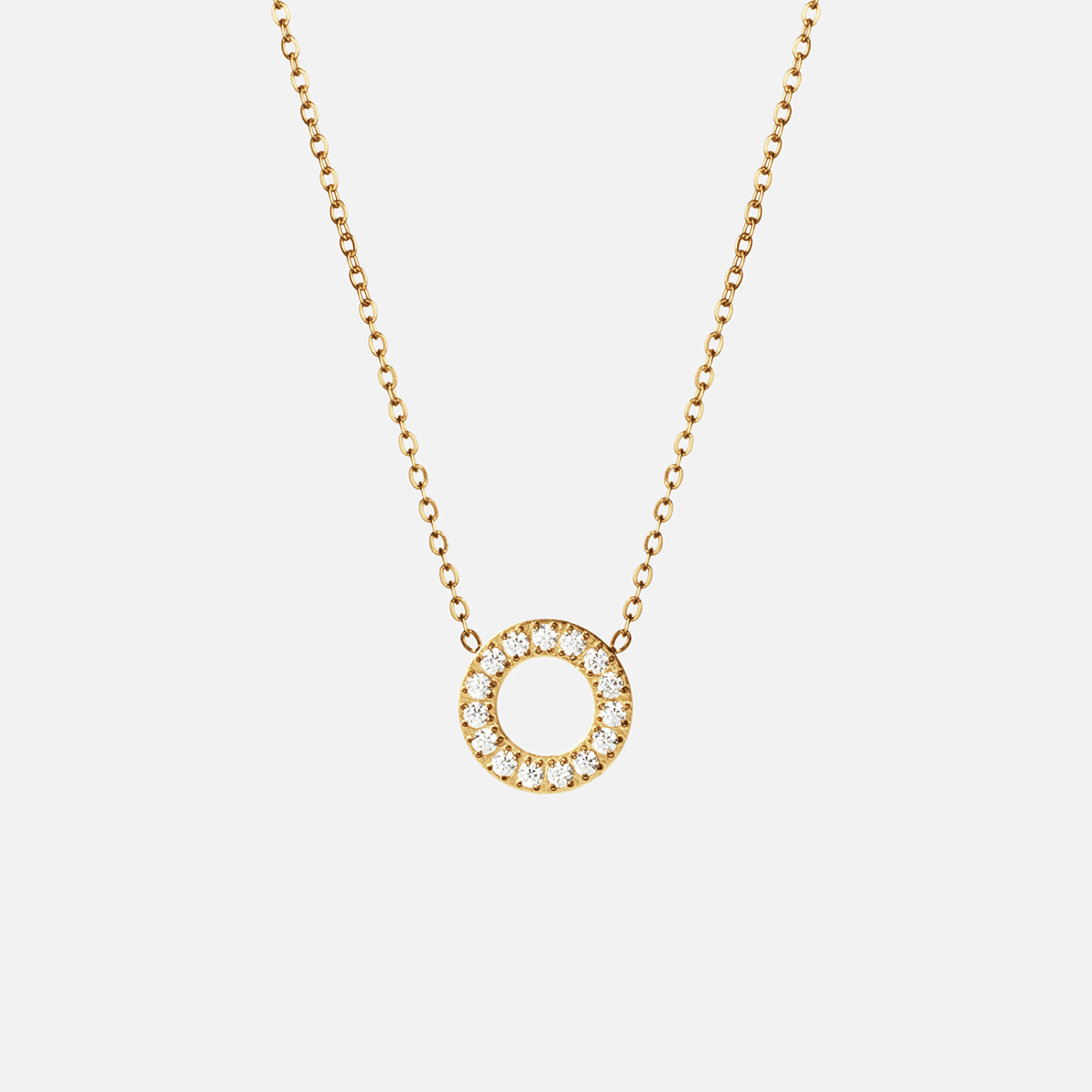 Elegant Circle Zirkon Halskæde 18k Guldbelagt - Tilbud!