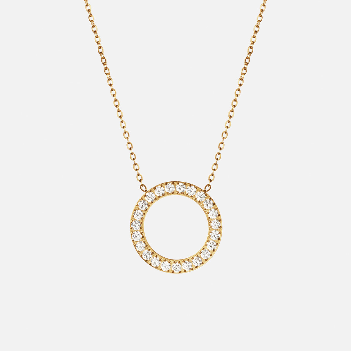 Circle Zirkon Halskæde 18k Guldbelagt - Elegant Design