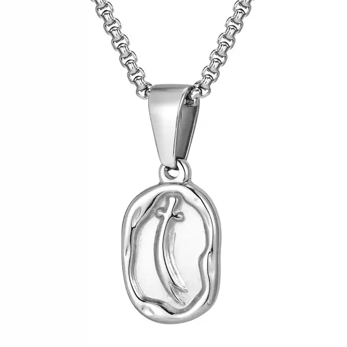Oval Herrehalskæde i Rustfrit Stål - Elegant Design