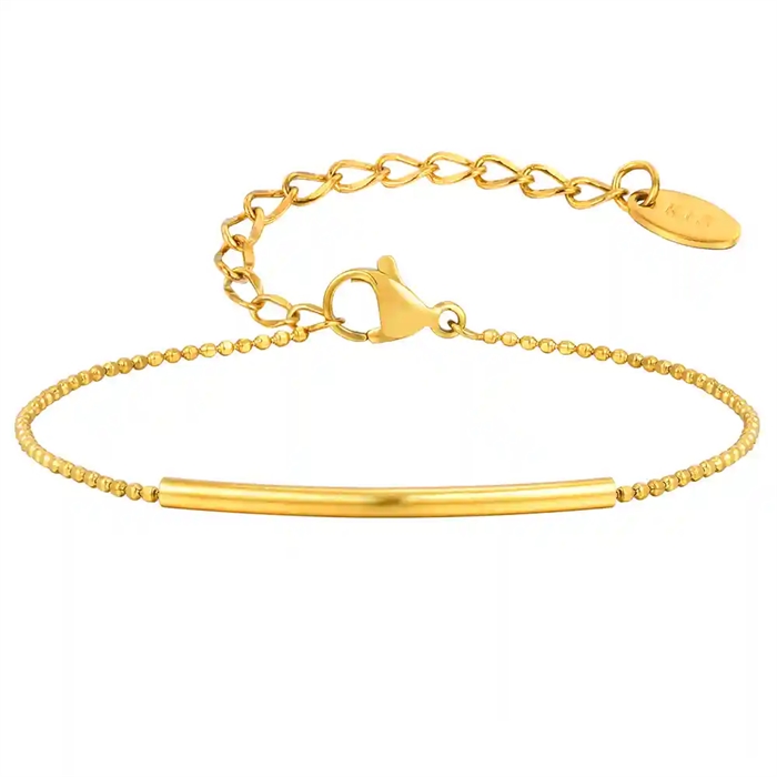 Elegant Bar Armbånd i Forgyldt Rustfrit Stål - 20% Rabat!