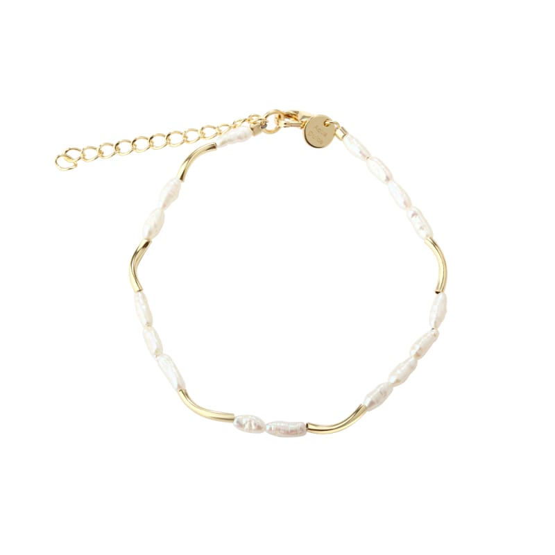 Alura White Bracelet   Golden
