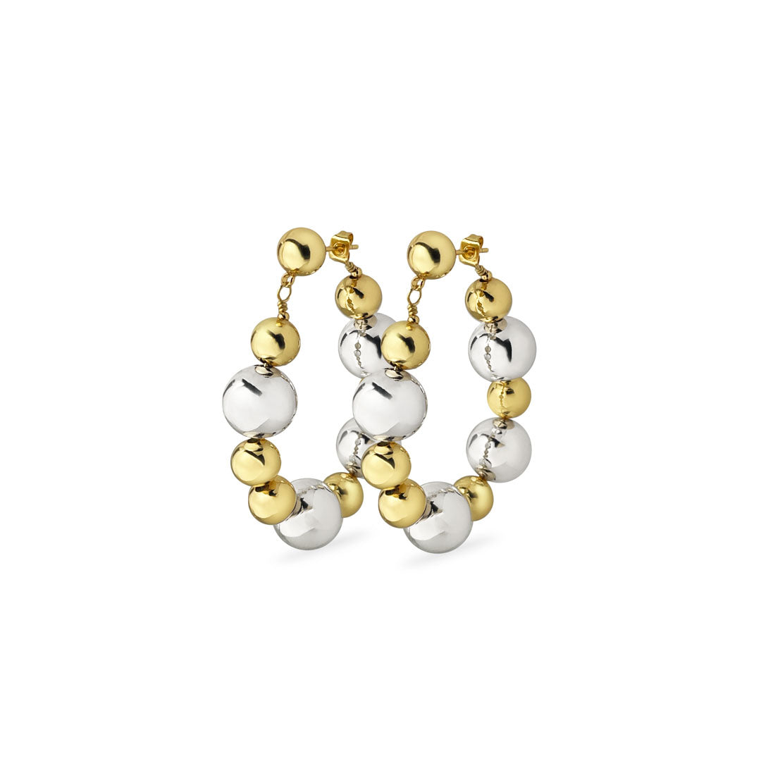 øreringesæt Hoops - Celestialsparkle - 18 Karat Forgyldt Og Forsølvede Perler