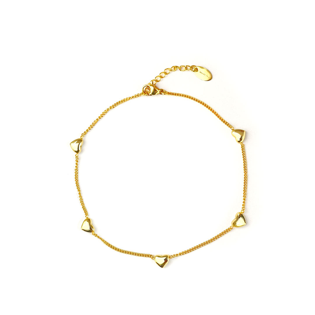 Ankelkæde - Connectinghearts - 18 Karat Forgyldt
