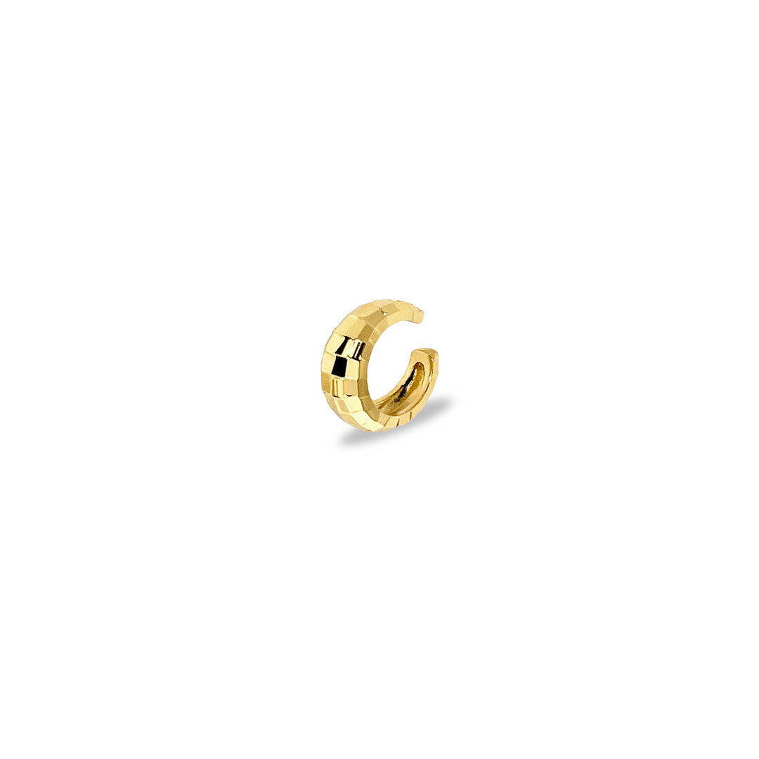Cuff  ørering - Discoball - Onesize Regulerbar Størrelse - 18 Karat Forgyldt