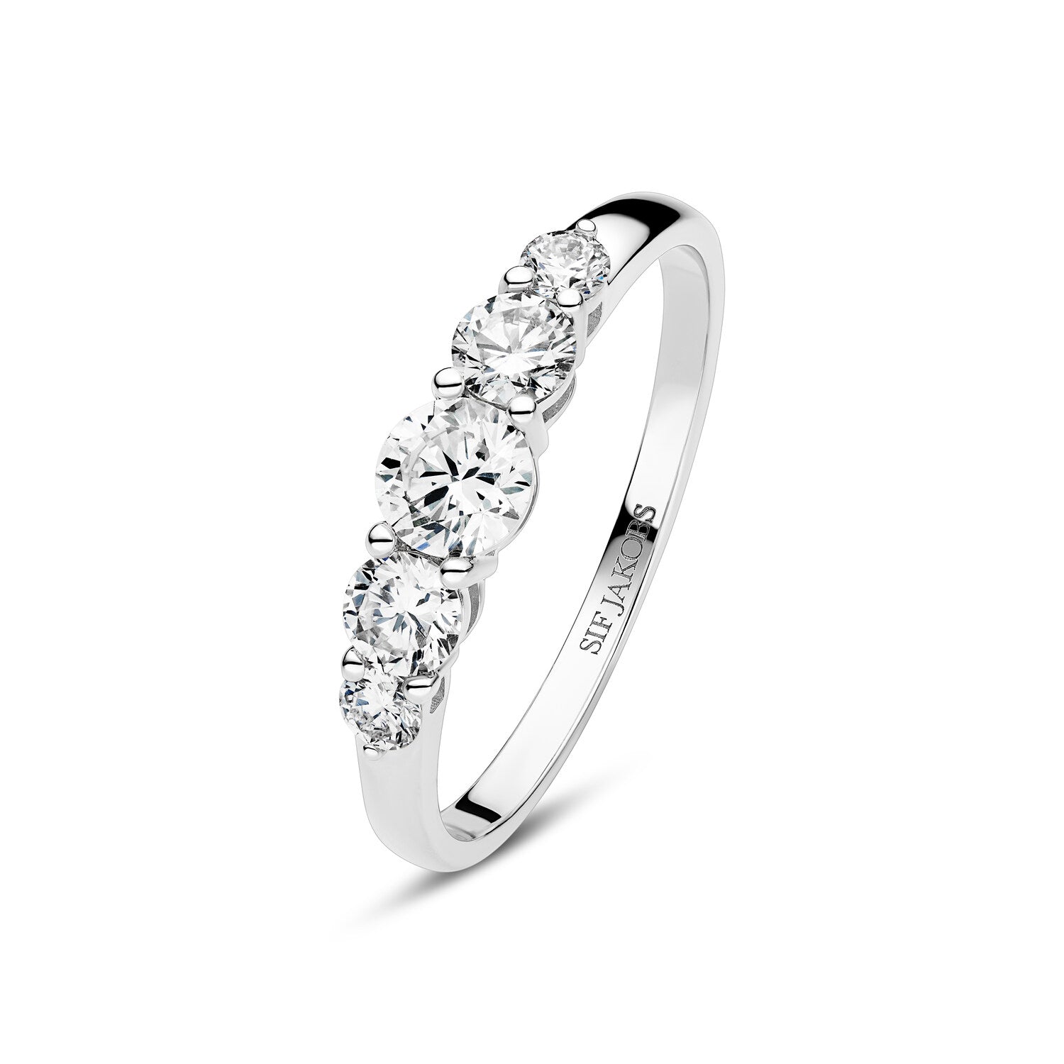 Ring Tiara - 14 Kt Guld El Hvidguld 079 Ct Tw G-h Vs Lab-grown Diamanter