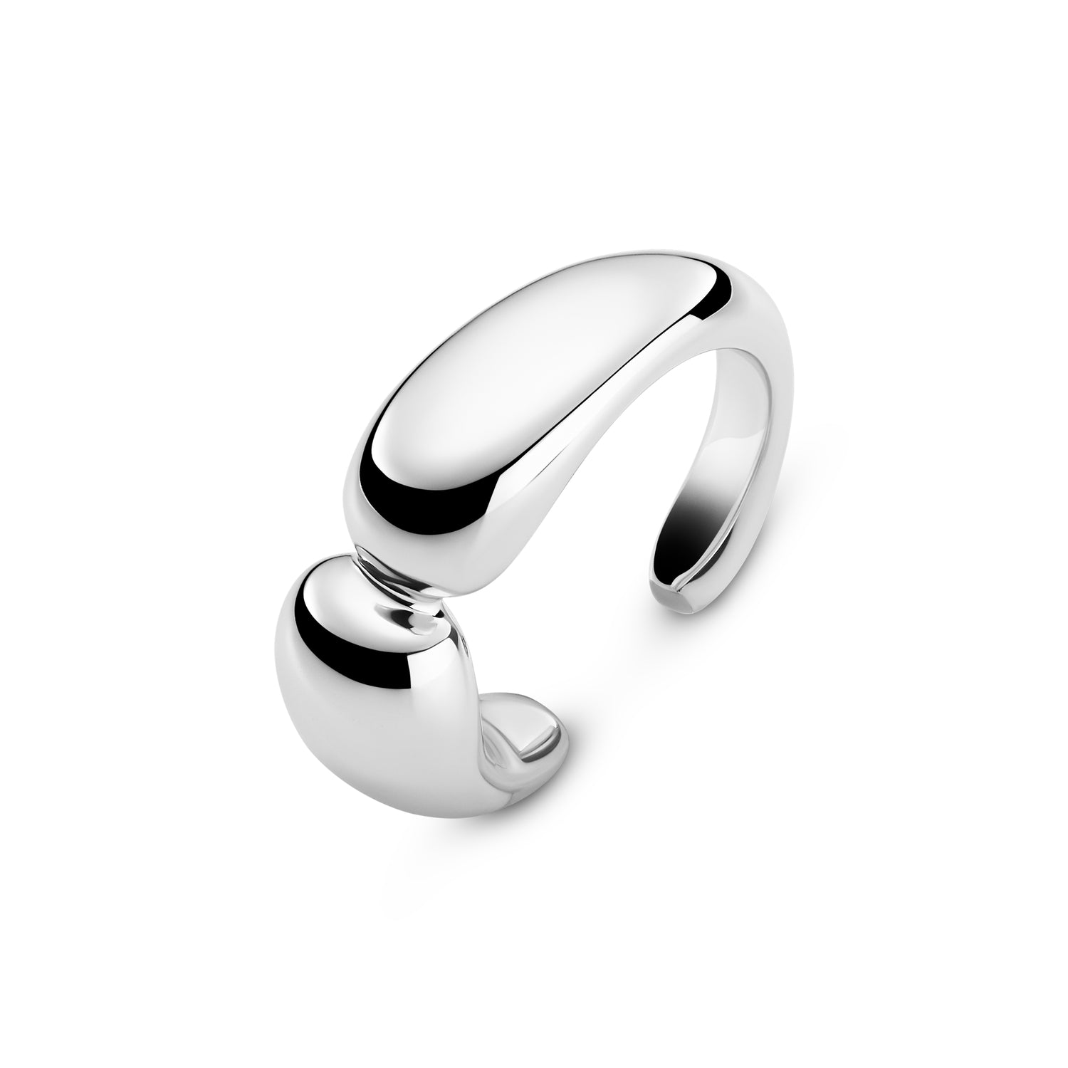 Ear Cuff Goccia Pianura Piccolo - 18 Karat Forgyldt Med Poleret Overflade