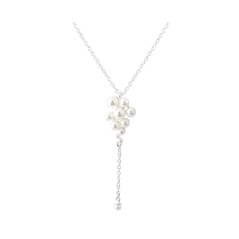Luna Cluster Necklace  Silver