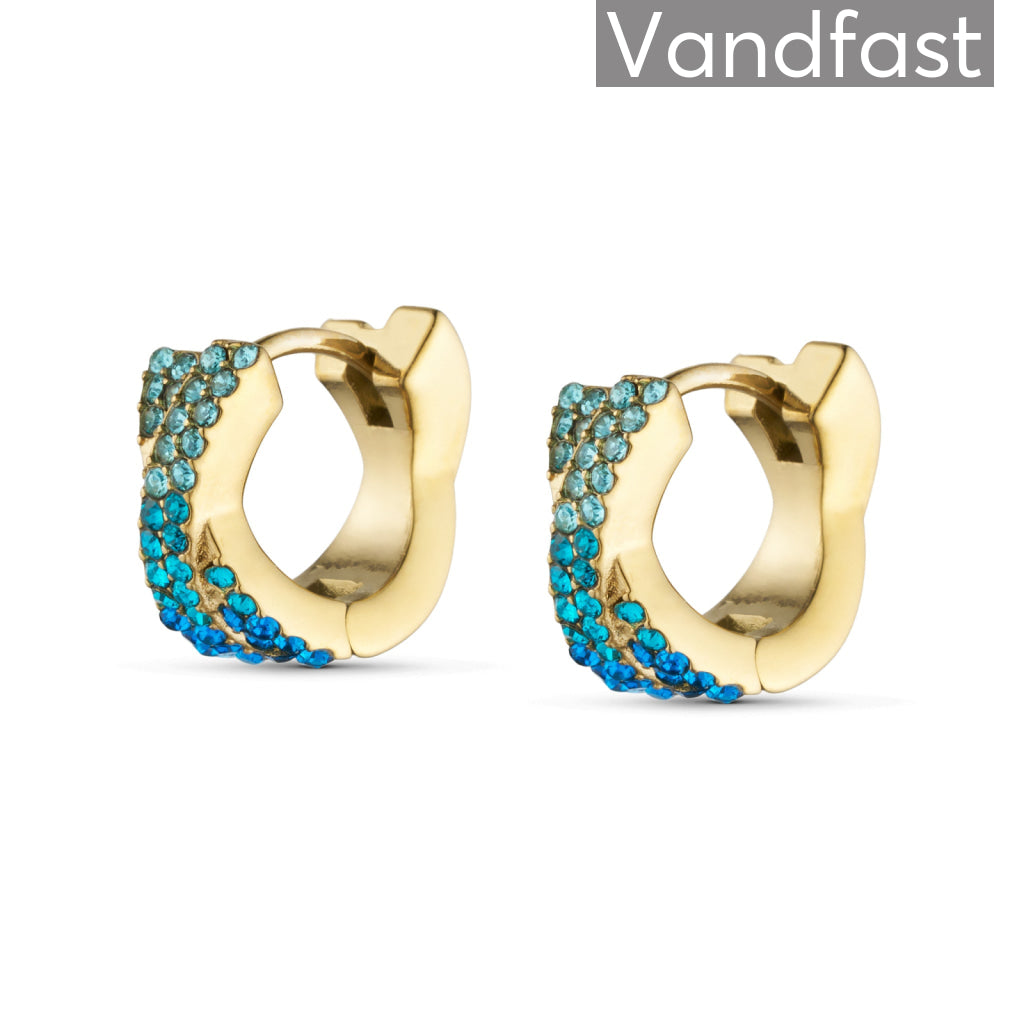Annebrauner Alma Zirconia Blue Mix Small øreringe 18k Guldbelagt