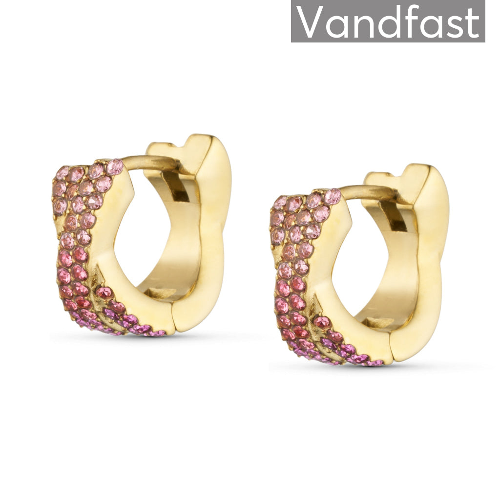 Annebrauner Alma Zirconia Pink Mix Small øreringe 18k Guldbelagt