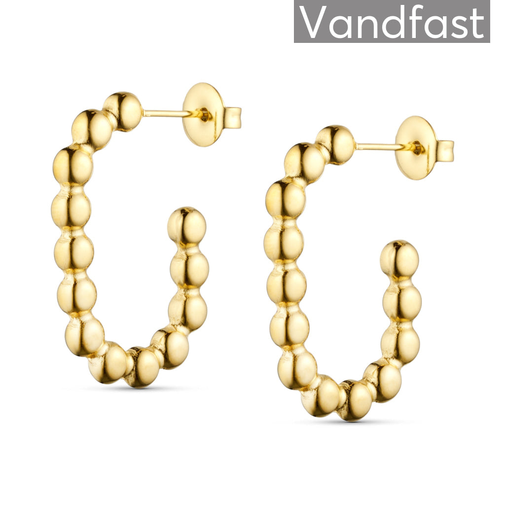 Annebrauner Ball Hoops øreringe 18k Guldbelagt
