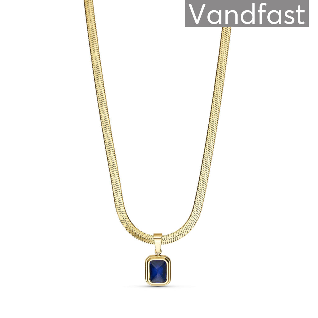 Annebrauner Snake Pendant Sapphire Halskæde 18k Guldbelagt