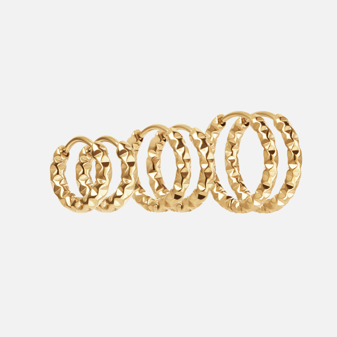 Astra Hoops øreringe 18k Guldbelagt 121518mm