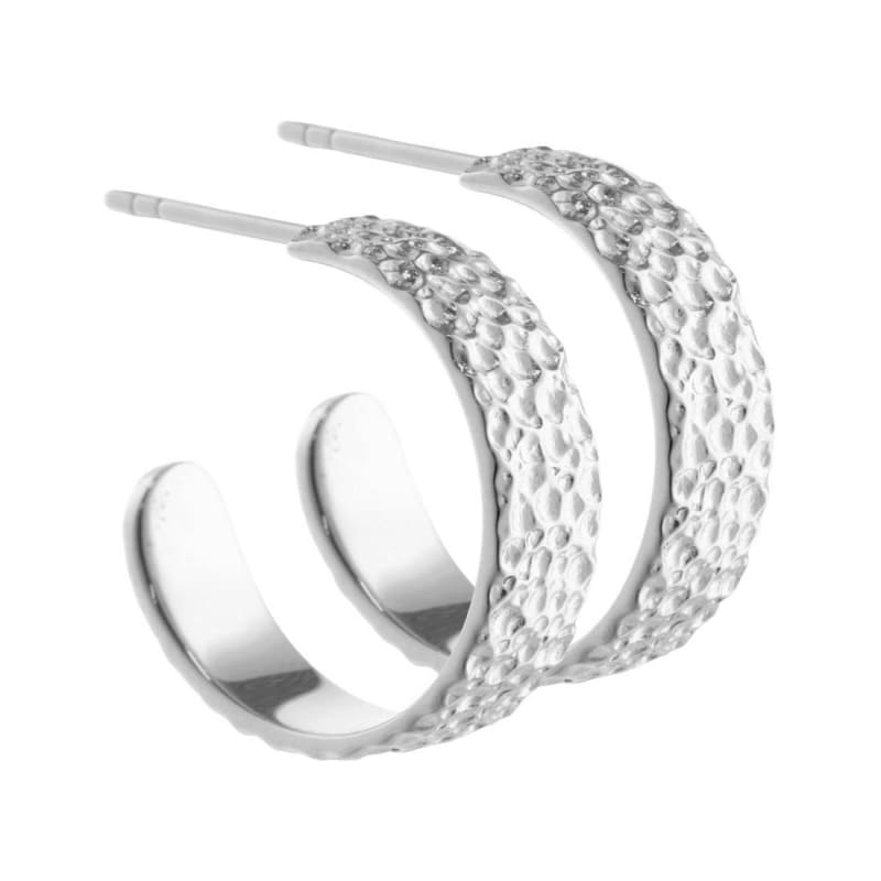 Ruffle Hoops  Silver